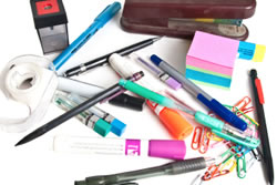 Stationery Office Supplies and Desk Accessories, Adding Machine and Cash Register Rolls, Pens and Pencils, Rulers, Erasers, sharpeners, Office Scissors, General Stationery Sundries.